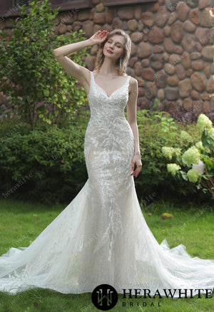 Stunning Mermaid Wedding Dress With Embroidered AppliquÃ©s