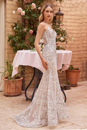 FIT & FLARE EMBELLISHED WEDDING GOWN