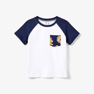 Family Solid Color Tee and Sunflower Flowy Strap Dress Sets