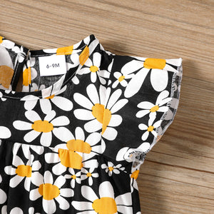 Baby All Over Floral Print Flutter-sleeve Dress