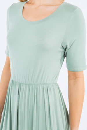 PLUS SIZE MODEST MAXI DRESS WITH POCKETS -CD23411T-PL