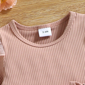Baby Girl Pink Ribbed Dress