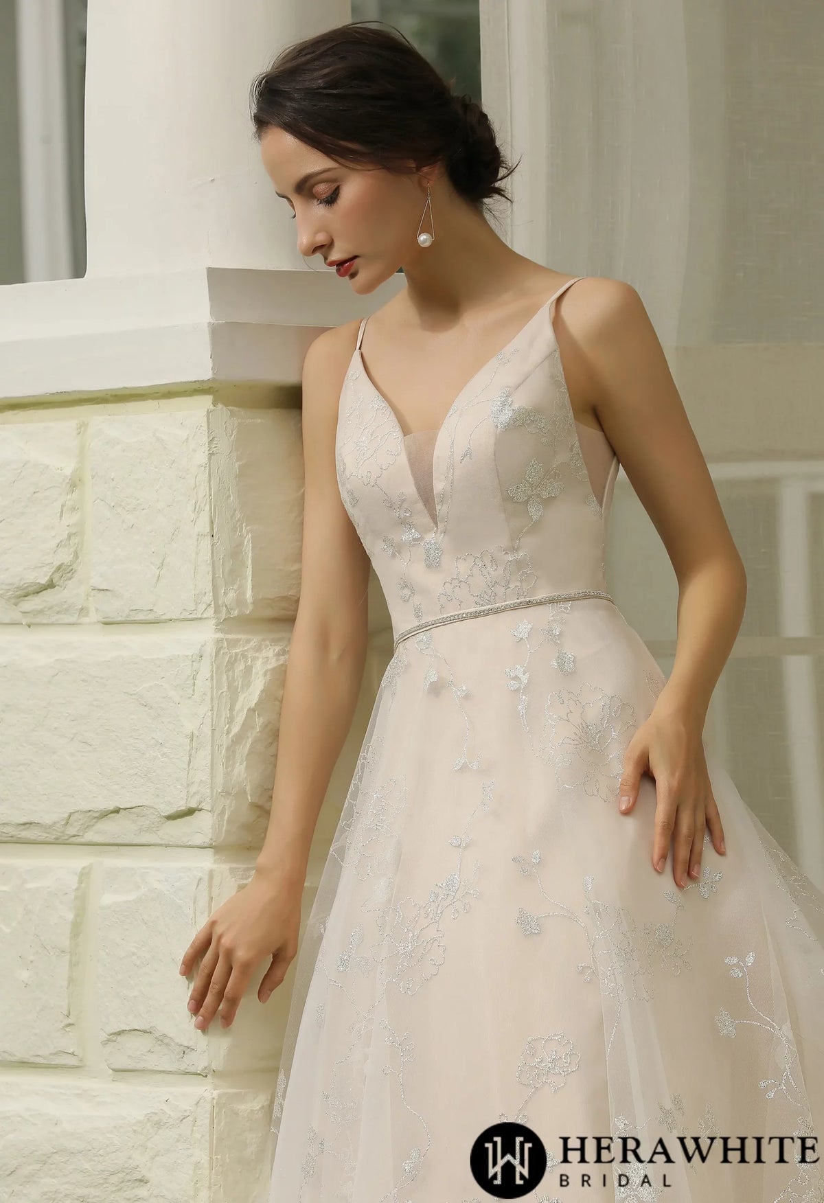 Glitter Patterned  Wholesale  Wedding Dress Bridal Gown
