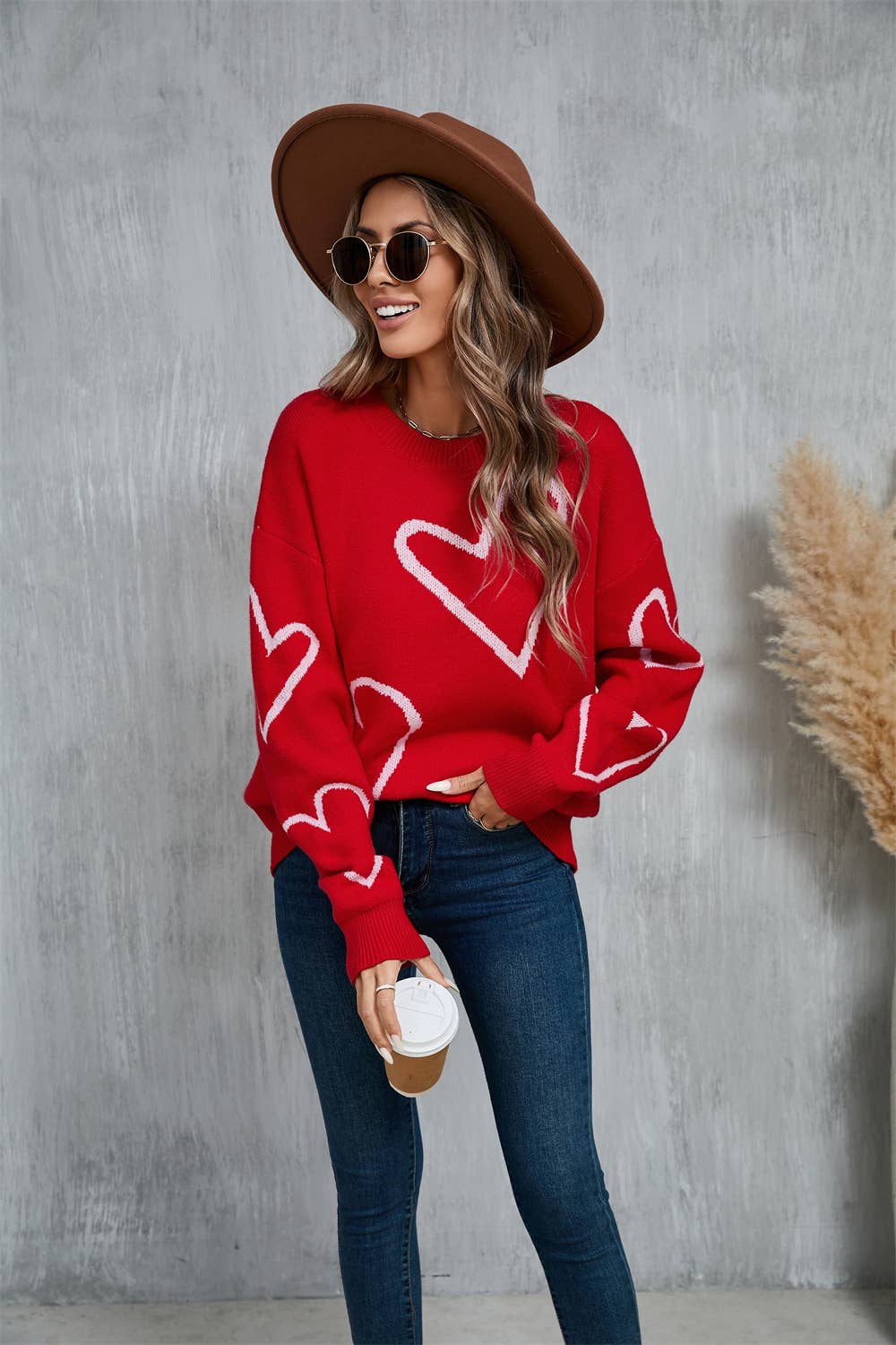 VALENTINE'S DAY PULLOVER SWEATER WITH A HEART