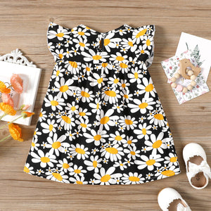 Baby All Over Floral Print Flutter-sleeve Dress