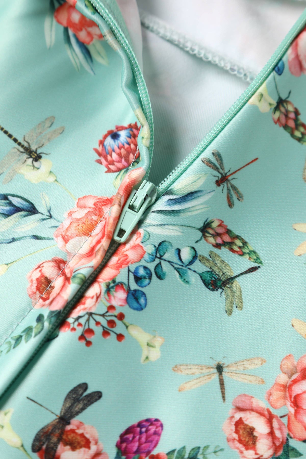 Grace Vintage Style Jive In Light Green Dragonfly Print