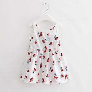 Baby / Toddler Girl Sweet Cherry Backless Sleeveless Dress