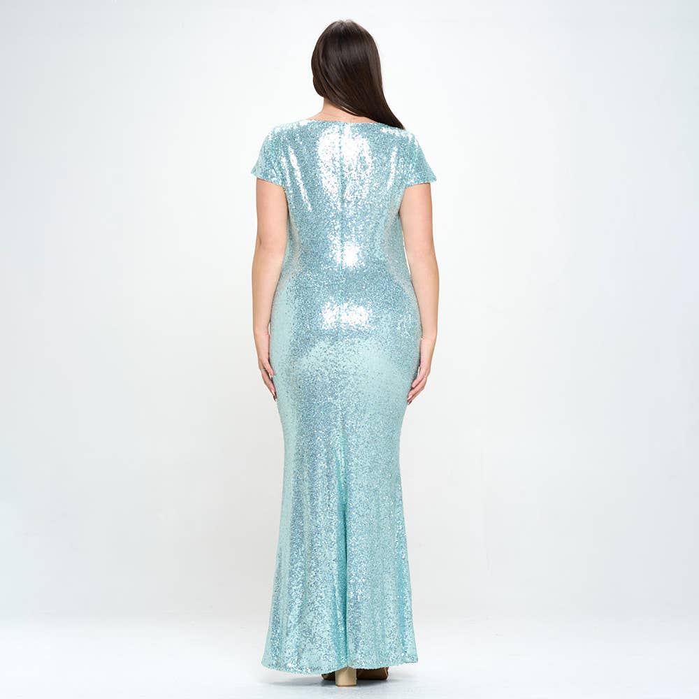 P9019_CAP SLEEVE BOAT NECK SEQUINS