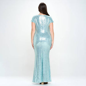 P9019_CAP SLEEVE BOAT NECK SEQUINS