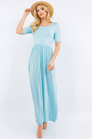 PLUS SIZE MODEST MAXI DRESS WITH POCKETS -CD23411T-PL