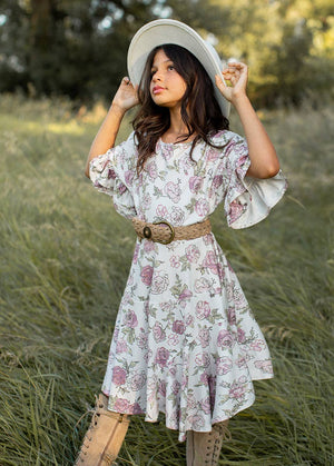 Kid's Emilia Dress in Boho Rose