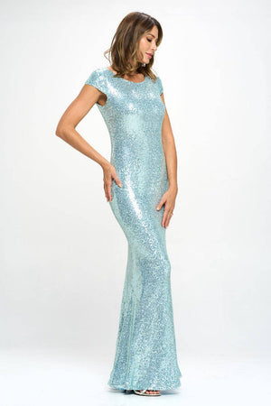 Short Sleeve Sequin Dress
