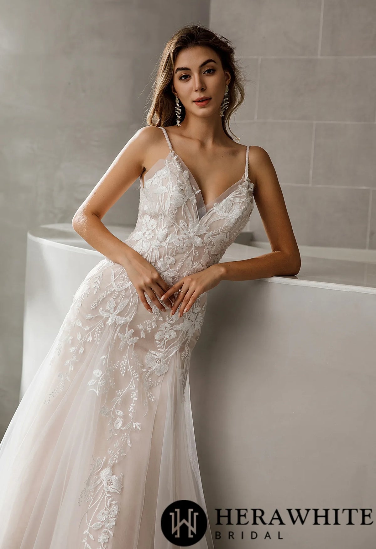 Inspired Lace Wedding Dress With Flattering Silhouette