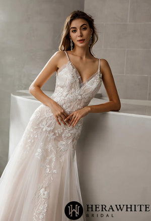 Inspired Lace Wedding Dress With Flattering Silhouette