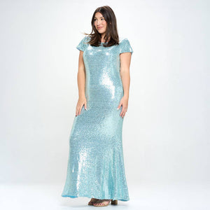 P9019_CAP SLEEVE BOAT NECK SEQUINS