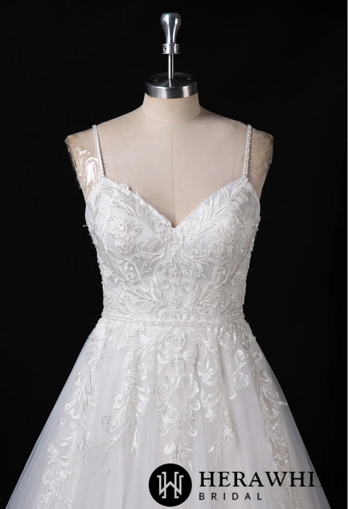 Sparking Tulle Wedding Dress With Beaded straps