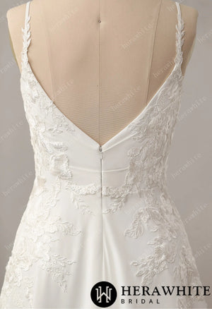 Lace A-Line Wedding Dress with Spaghetti Straps