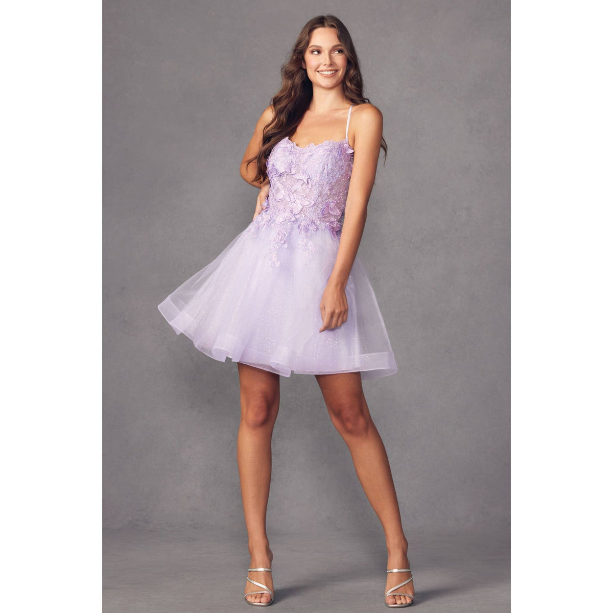 Sleeveless 3D Butterfly Applique Dress 902