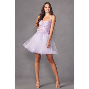 Sleeveless 3D Butterfly Applique Dress 902