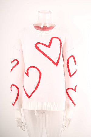 VALENTINE'S DAY PULLOVER SWEATER WITH A HEART