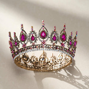 SWEETV Royal Queen Crown for Women: Antique Gold