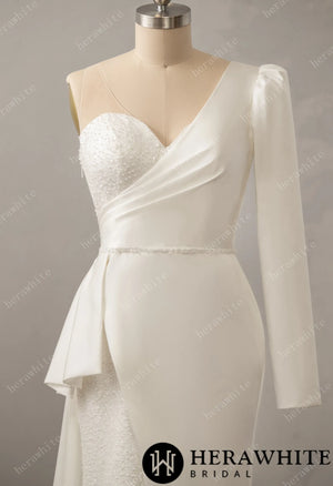 Sweetheart Neckline Wedding Dress with One Shoulder