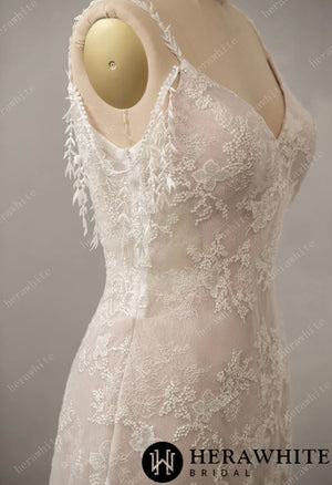 Boho Lace Fit and Flare Dress with Off-the-shoulder Straps
