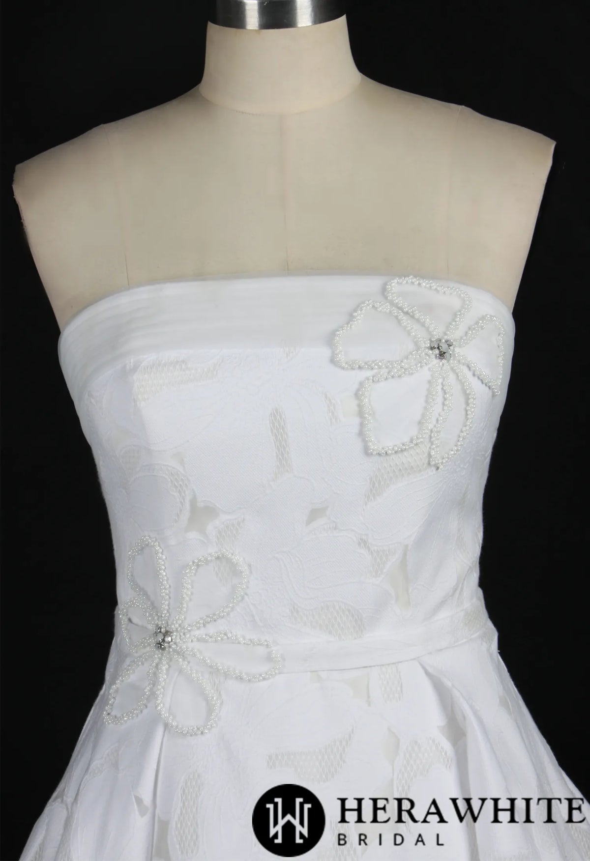 Strapless Bridal Gown With Beading Flower