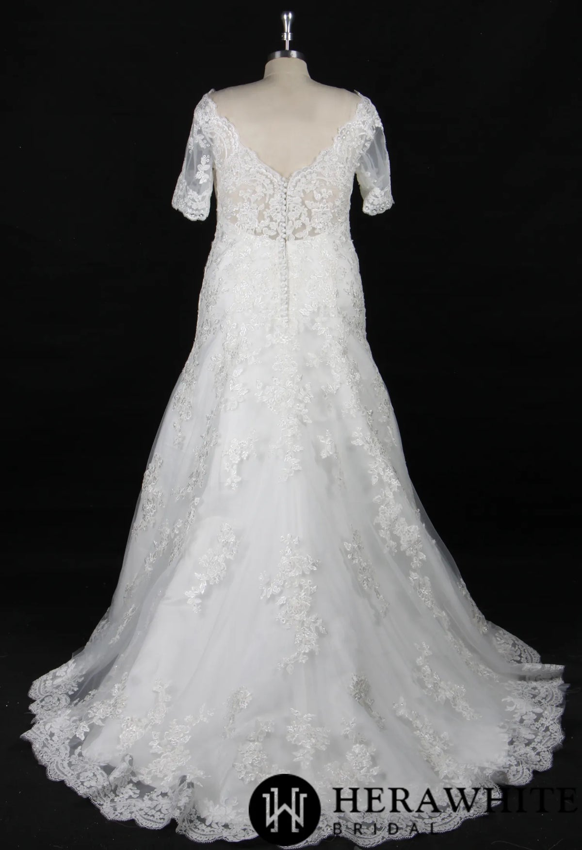 Plus Size Sheath With Delicate Lace Motifs Wedding Dress