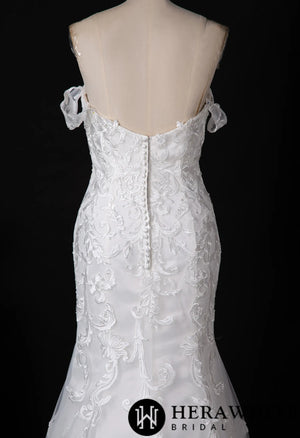 Sweetheart Lace Mermaid Wedding Dress With Off-the-Shoulder Straps