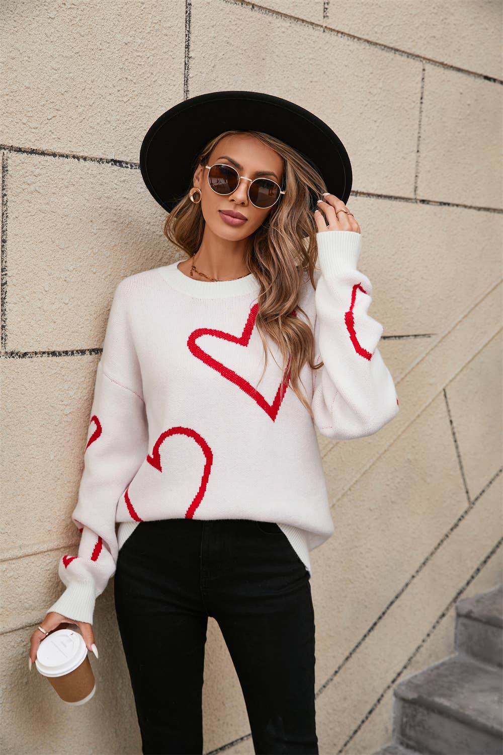 VALENTINE'S DAY PULLOVER SWEATER WITH A HEART