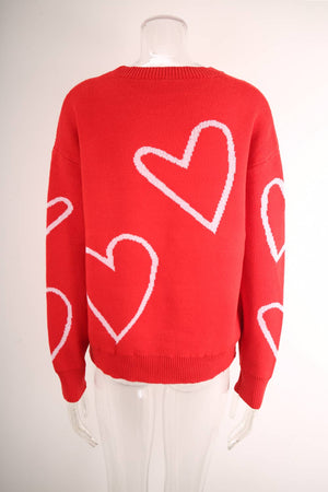 VALENTINE'S DAY PULLOVER SWEATER WITH A HEART