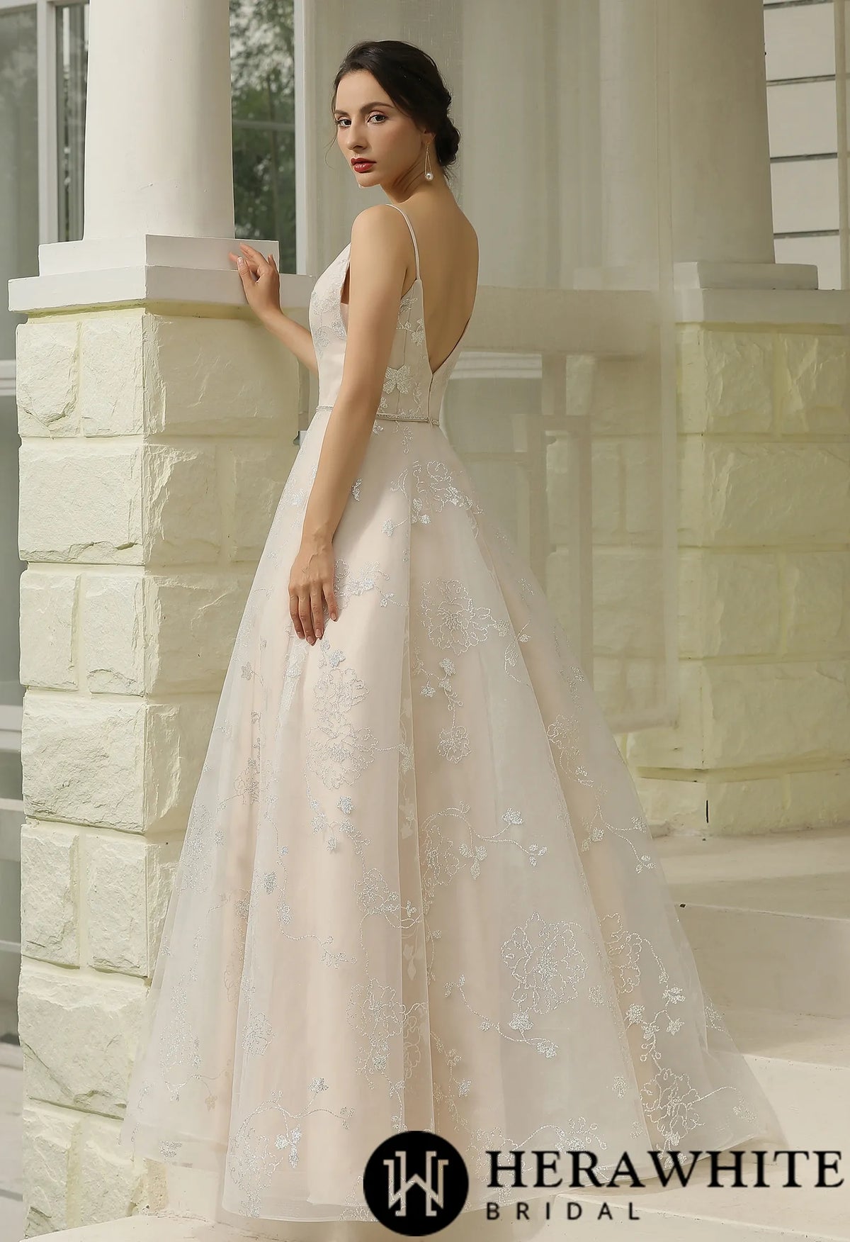 Glitter Patterned  Wholesale  Wedding Dress Bridal Gown