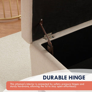 Hamilton Long Bench Storage Ottoman with Easy Lift Hinge Lid