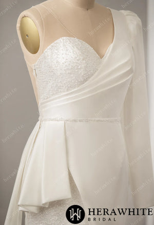 Sweetheart Neckline Wedding Dress with One Shoulder