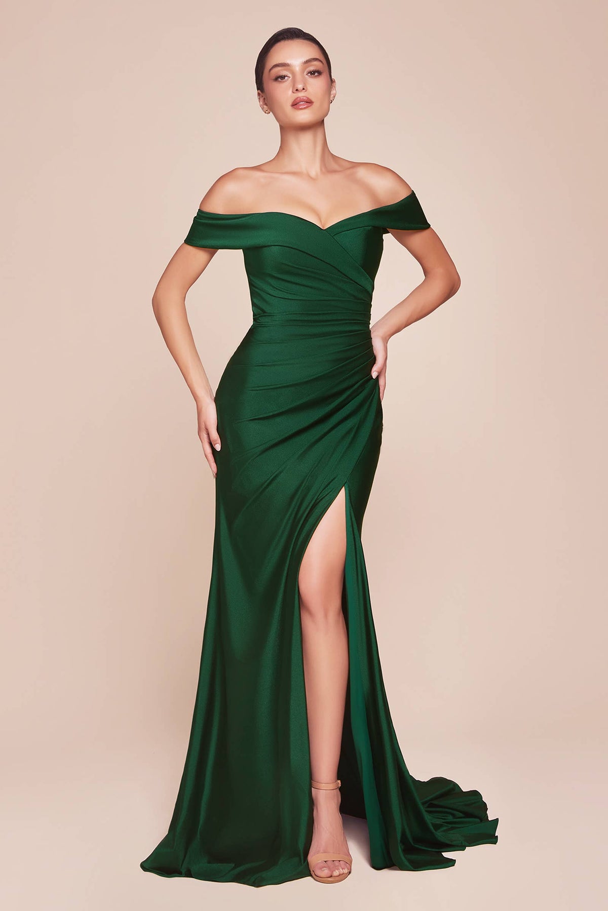 OFF THE SHOULDER STRETCH SPANDEX DRESS
