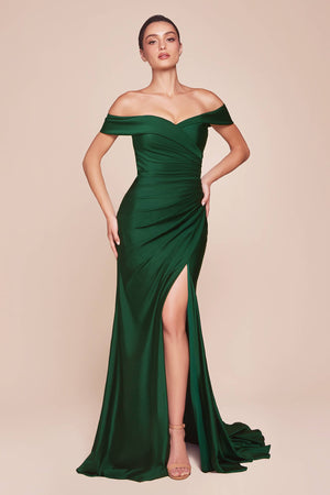 OFF THE SHOULDER STRETCH SPANDEX DRESS