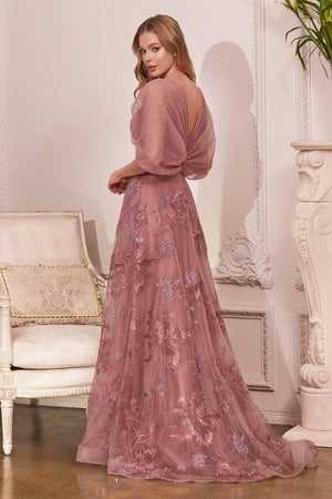 STRAPLESS LAYERED TULLE GOWN