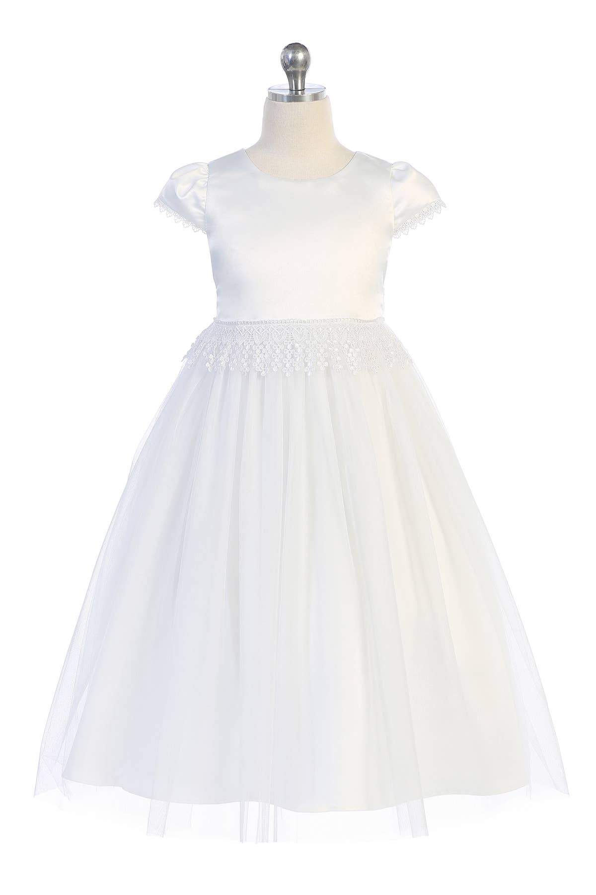 Chandelier Trim Communion Girls Dress with Plus Sizes