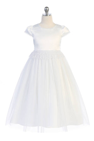 Chandelier Trim Communion Girls Dress with Plus Sizes