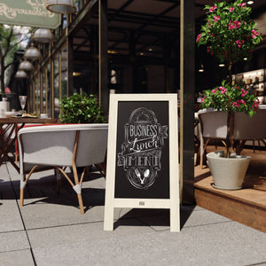 HBCY White Wooden A-Frame Magnetic Chalkboard