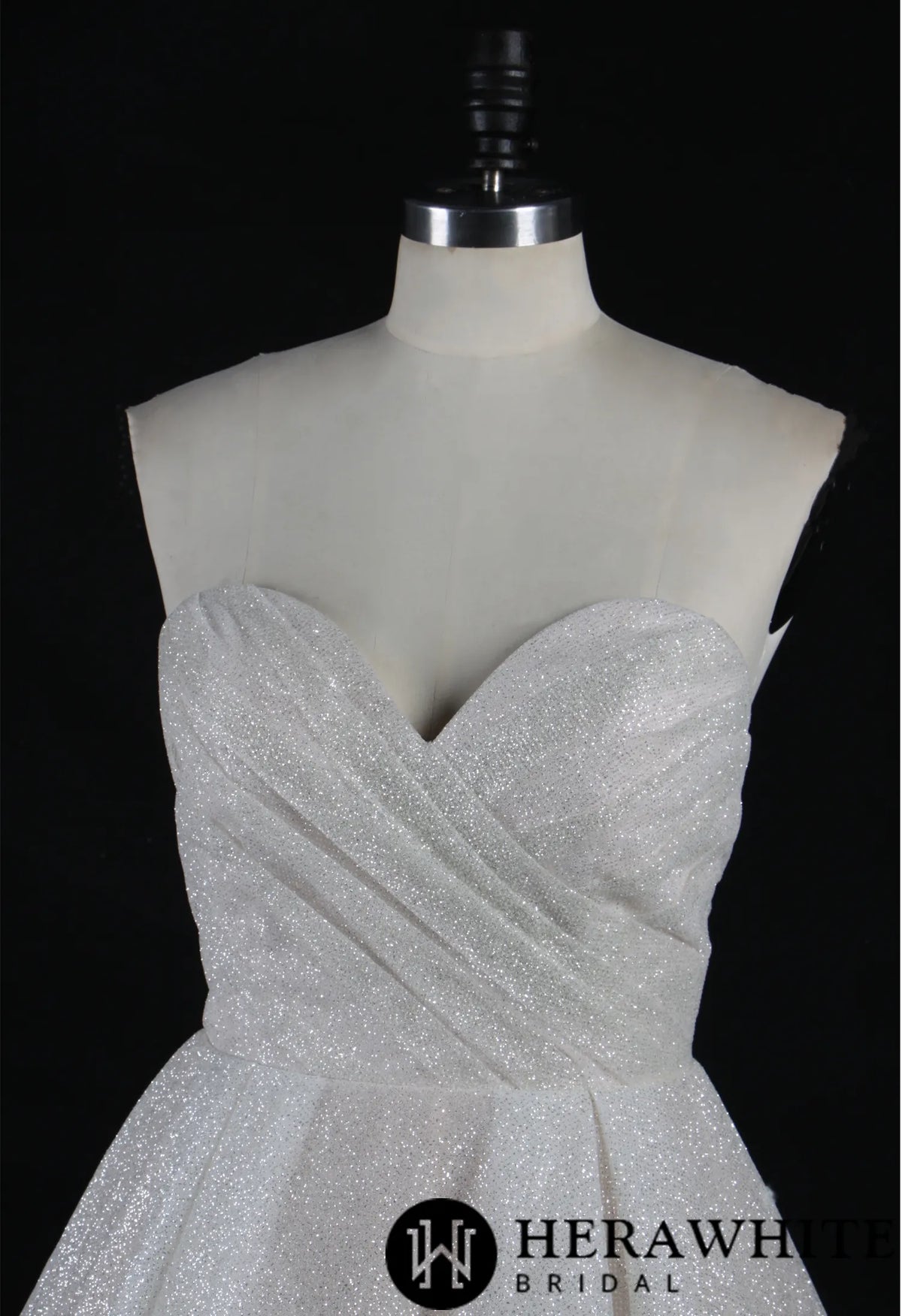 Glitter Strapless Sweetheart Pleated Wedding Ballgown