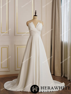 Modern Satin A-line Wedding Dress with Split
