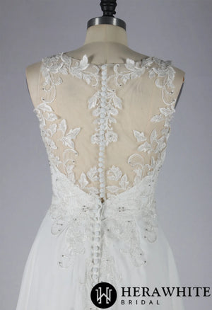 Embroidered And Lace On Net Detailed With Beading Wedding Dress