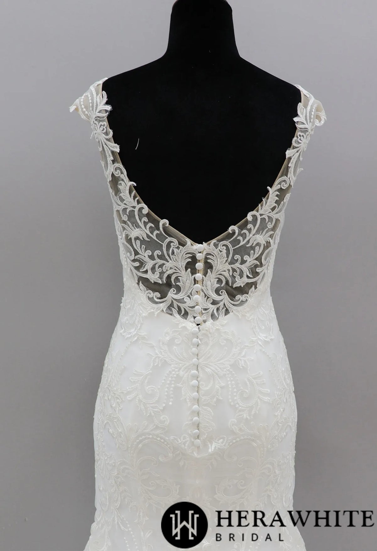 Dramatic Fit and Flare Bridal Gowns With Cap Sleeves