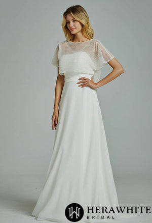 Chic Strapless A-Line Wedding Dress With Beading Seperate Jacket