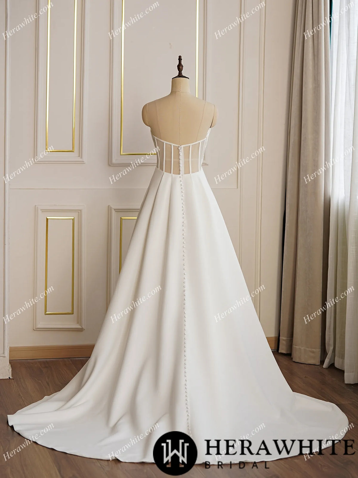 Modern Satin A-line Wedding Dress with Split