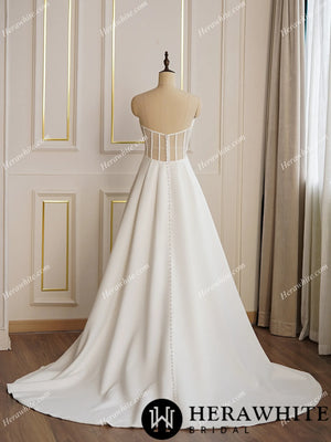 Modern Satin A-line Wedding Dress with Split