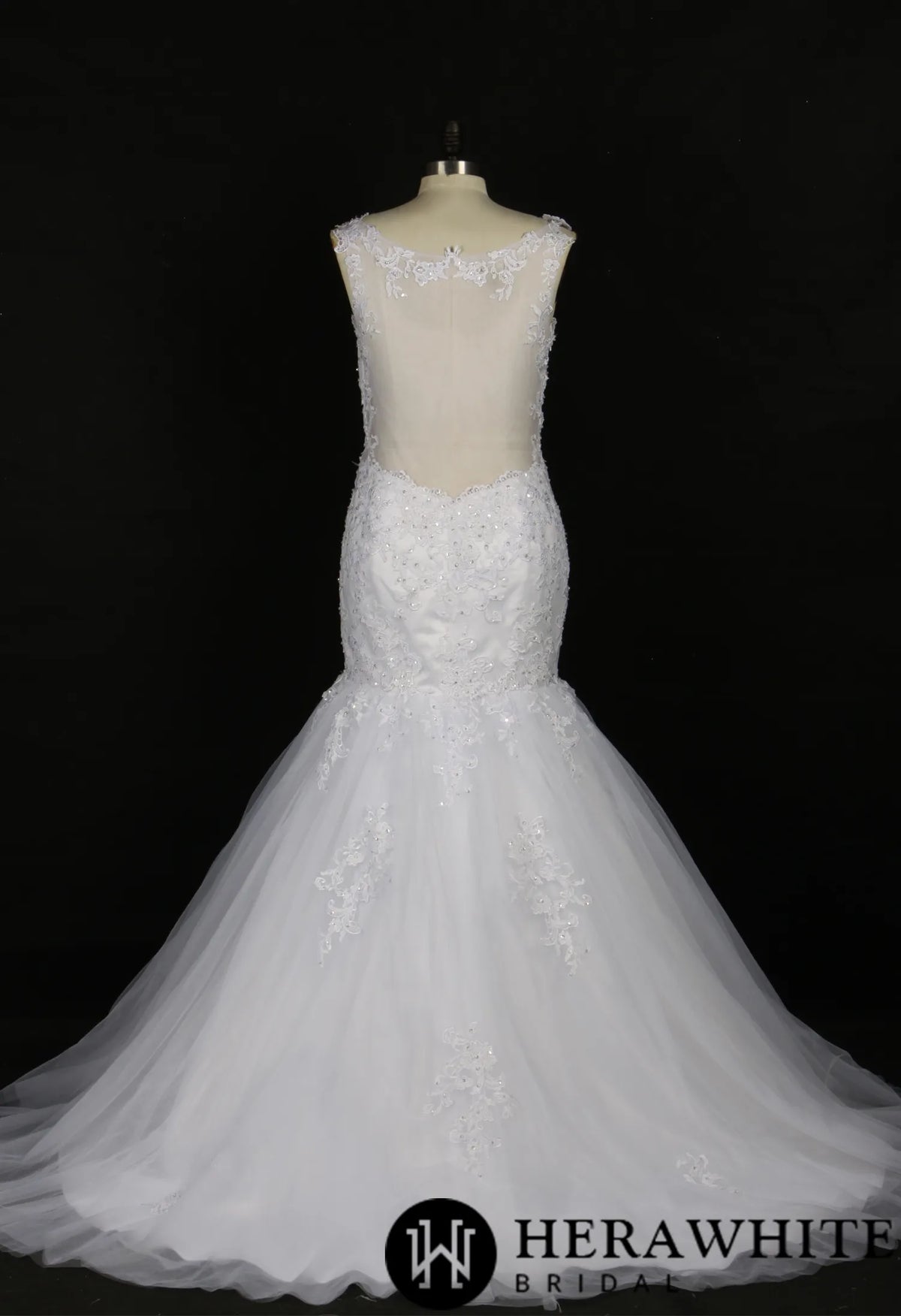 Romantic Strap Lace Tulle Mermaid Wedding Gown