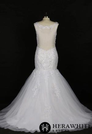 Romantic Strap Lace Tulle Mermaid Wedding Gown